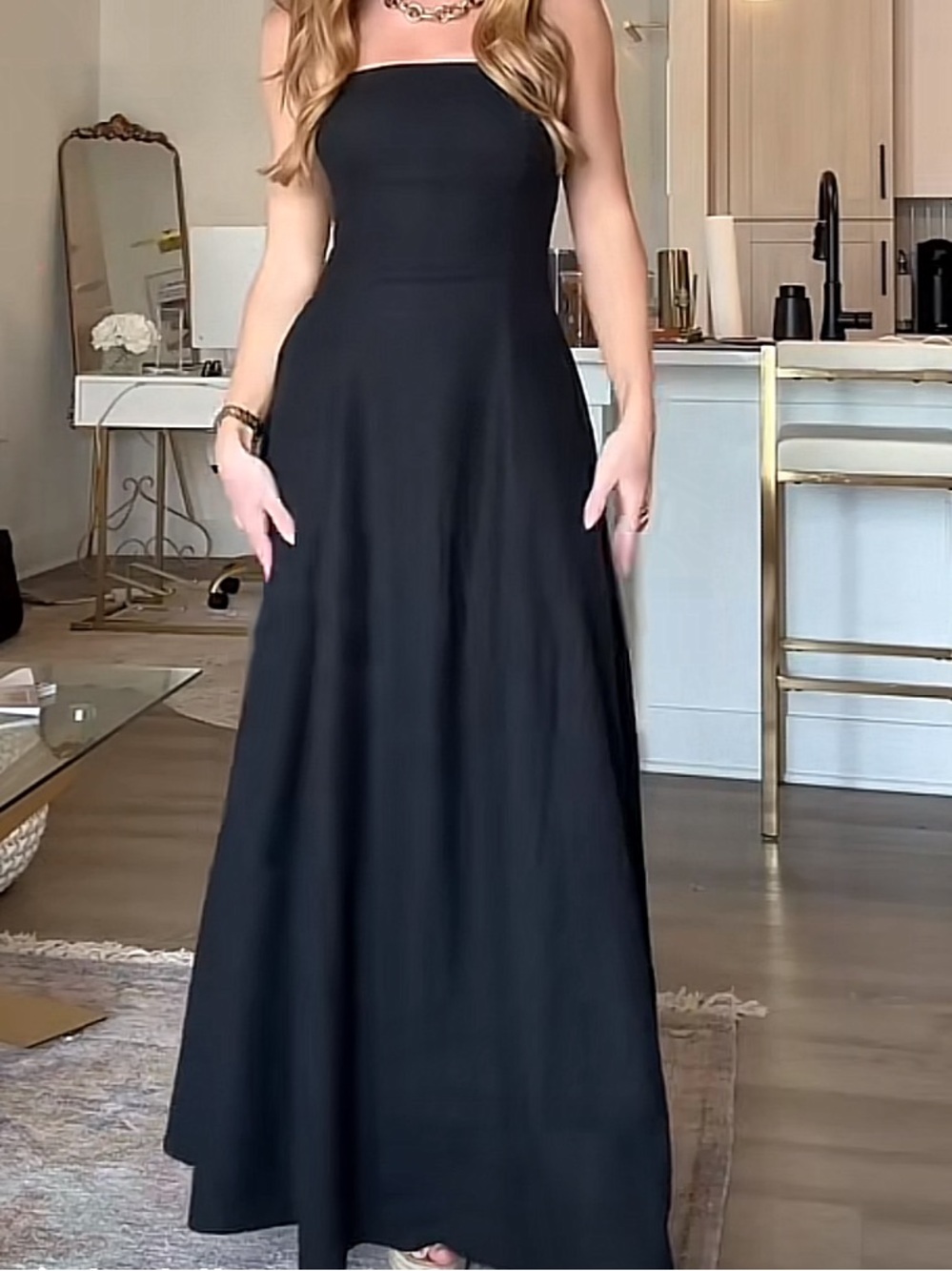 The Drop Carlota Strapless Linen Maxi Dress | Size S
